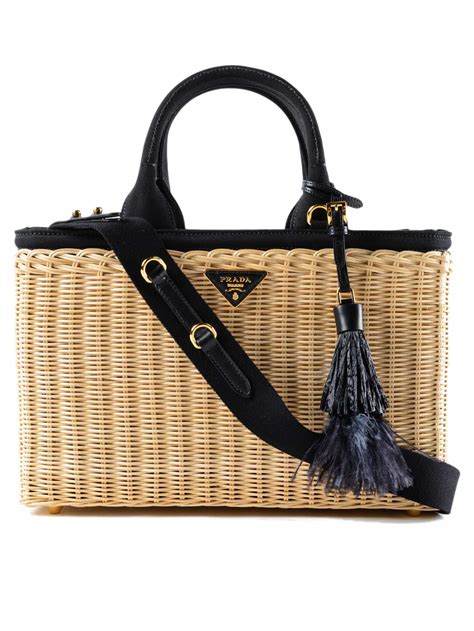 prada canapa tote review|Prada wicker tote bag.